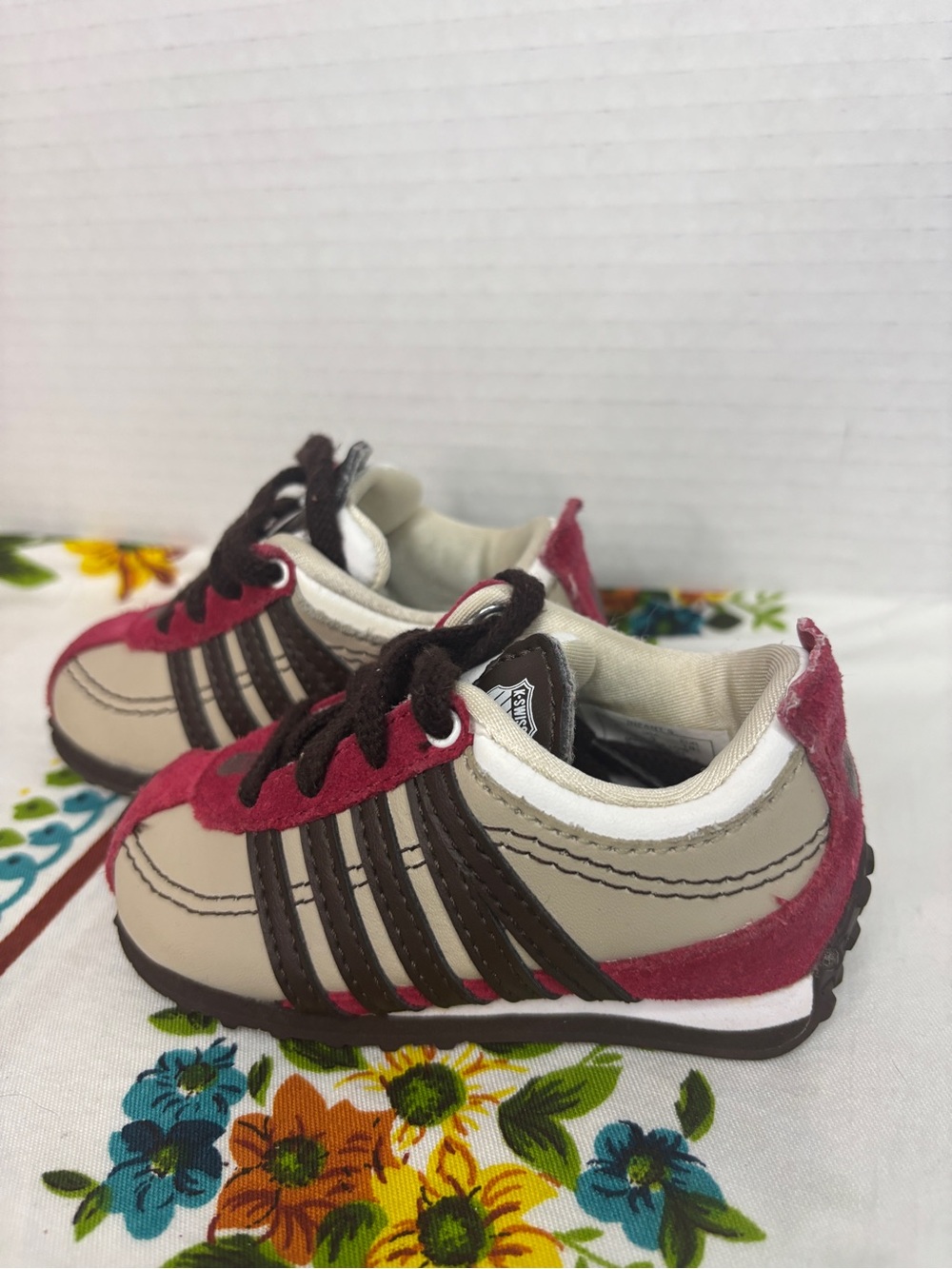 K-Swiss Infants 3 Lace-Up Sneakers Retro Inspired Striped Baby Shoes